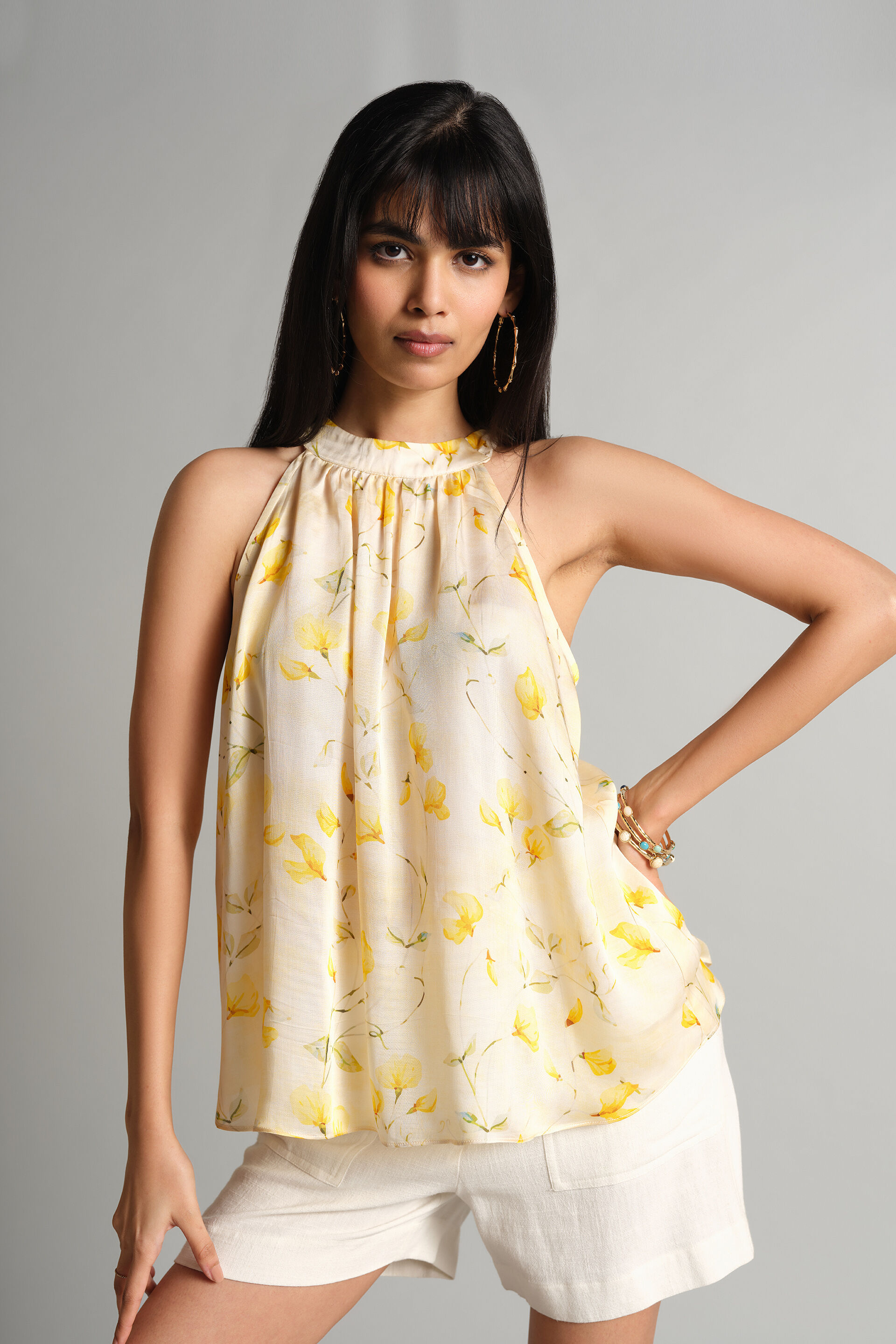 Yellow Bloom Top, Yellow, image 1